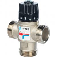 Термостатический смесительный клапан для систем отопления и ГВС 1" НР 35-60°С KV 2,5 Stout SVM-0020-256025