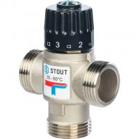 Термостатический смесительный клапан для систем отопления и ГВС 1" НР 35-60°С KV 1,6 Stout SVM-0020-166025