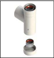 [GROPPALLI] [A03.001.001136] GROPPALLI Тройник  с заглушкой коаксиальный Ø 60/100 для конвекционных котлов A03.001.001136 {белый}