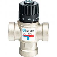 Термостатический смесительный клапан для систем отопления и ГВС 3/4" ВР 20-43°С KV 1,6 Stout SVM-0010-164320