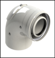 [GROPPALLI] [A03.008.000182] GROPPALLI Колено коаксиальное Ø 60/100 (90°) В/Н с визуальным осмотром для конденсационных котлов {белый}