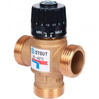 Термостатический смесительный клапан для систем отопления и ГВС. G 1” M, 20-43°С KV 2,5 м3/ч Stout SVM-0120-254325