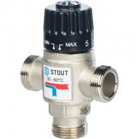 Термостатический смесительный клапан для систем отопления и ГВС  3/4" НР 35-60°С KV 1,6 Stout SVM-0020-166020