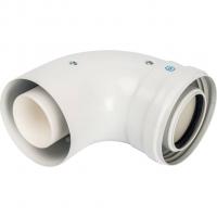 Элемент дымохода Stout конденсац. колено 90°/ адаптер 90° DN60/100 м/п PP-FE (совместим. с Baxi,Viessmann)