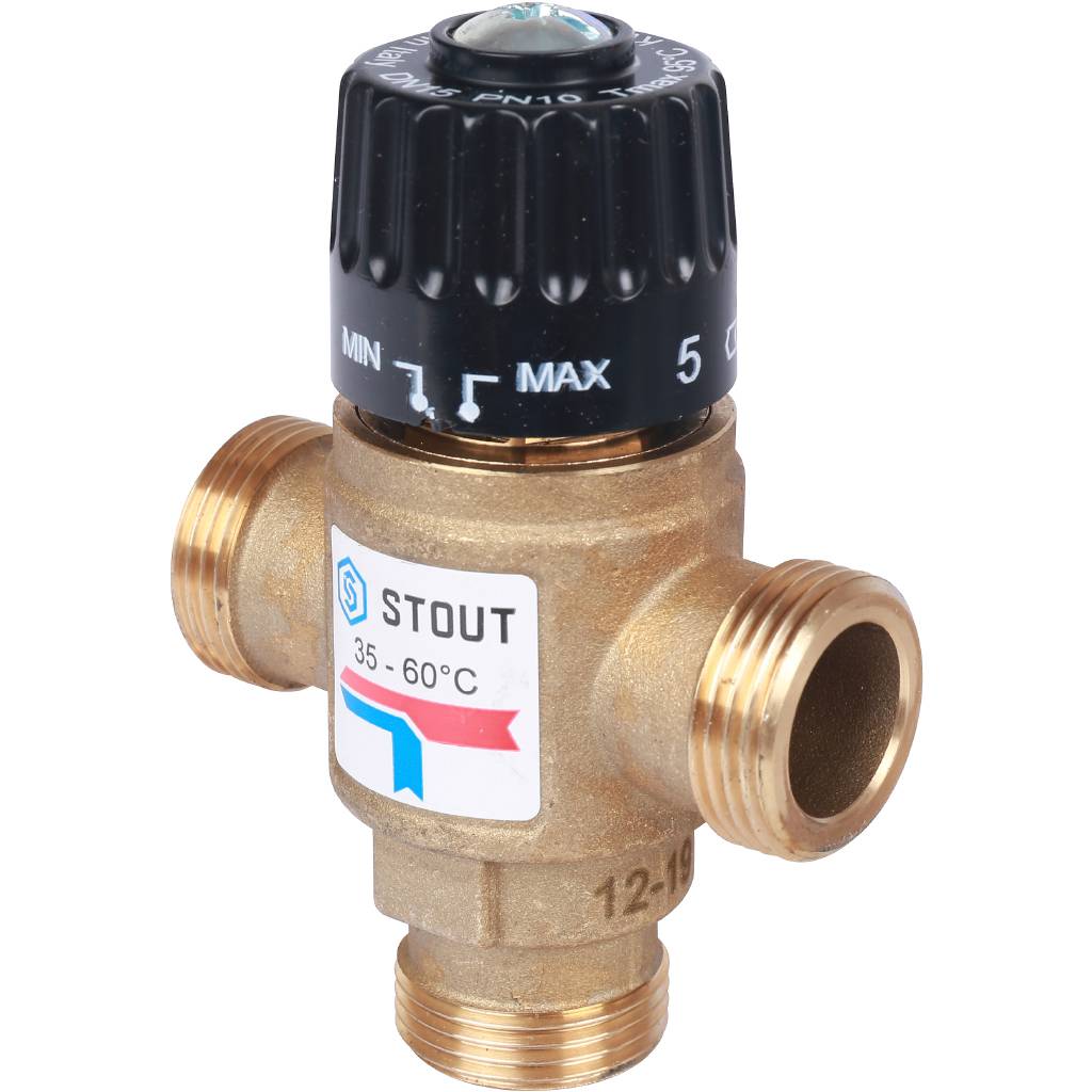 Термостатический смесительный клапан для систем отопления и ГВС 3/4" резьба Stout SVM-0120-166020