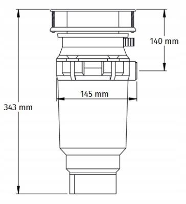 Измельчитель пищевых отходов 330Вт (1/2 л.с.)  McALPINE WDU-1ASEU
