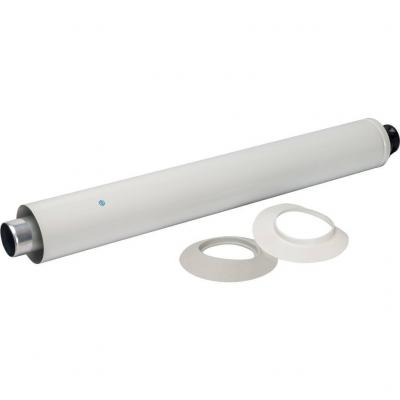 Элемент дымохода Stout DN60/100 конечный участок 830мм дымохода для горизонт. прохода через стену с оголовком из пластика