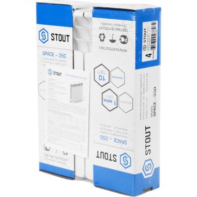 Радиатор биметаллический STOUT Space 350 4 секции боковое подключение