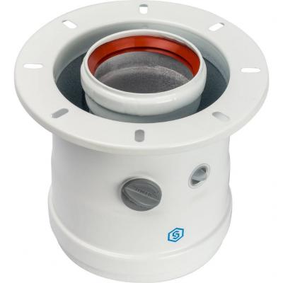 Элемент дымохода Stout DN60/100 адаптер для котла вертикальный коаксиальный (совместимый с Bosch, Buderus)(с логотипом)