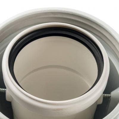 Элемент дымохода Stout конденсац. адаптер 90° DN60/100 м/п PP-AL с фланцем (совместим. с Bosch)