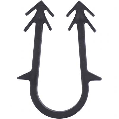 Скоба якорная Stout с двойным креплением для труб д.16-20мм, цвет черный, 50 мм