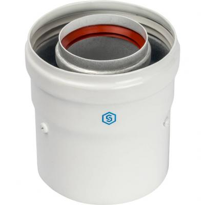 Элемент дымохода Stout DN60/100 адаптер для котла вертикальный коаксиальный (совместимый с Vaillant, Protherm NEW)(с логотипом)