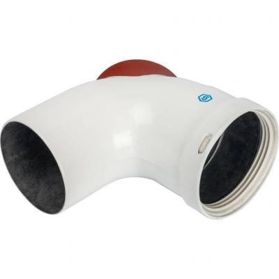 Элемент дымохода Stout отвод 90° DN80 с инспекционным патрубком