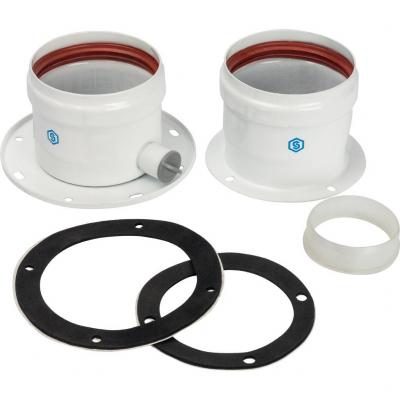 Элемент дымохода Stout адаптер с фланцевым ревизионным окном DN80