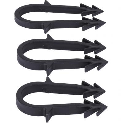 Скоба якорная Stout с двойным креплением для труб д.16-20мм, цвет черный, 50 мм