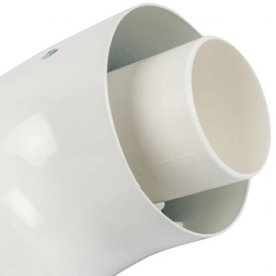 Элемент дымохода Stout конденсац. адаптер 90° DN60/100 м/п PP-FE c хомутом (совместим. с Vaillant, Ariston)