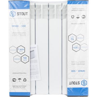 Радиатор биметаллический STOUT Space 500 6 секции боковое подключение SRB-0310-050006