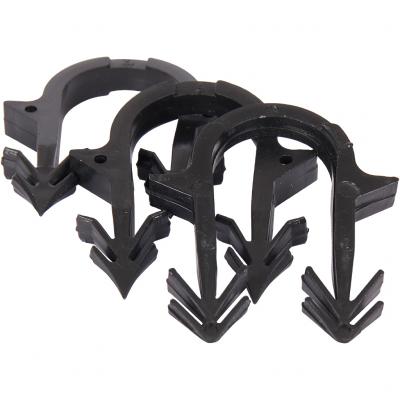 Скоба якорная Stout с двойным креплением для труб д.16-20мм, цвет черный