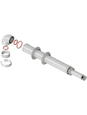 Комплект дымохода Rommer АНТИЛЕД (Baxi (кроме ECO Nova/Classic), Viessmann, Kiturami, Mizudo, Beretta, Oasis, Wolf, Tiberis, DeDietrich ) хомут в комплекте