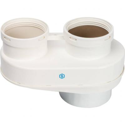 Элемент дымохода Stout DN80/80 адаптер для подкл. разд. труб (совместимый Vaillant,Ptotherm New ) PP-Ryton