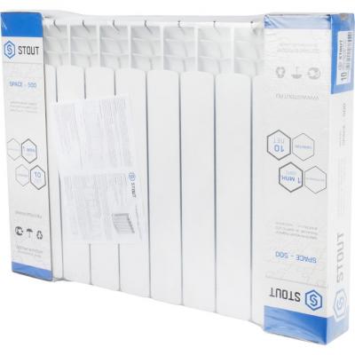 Радиатор биметаллический STOUT Space 500 10 секции боковое подключение SRB-0310-050010