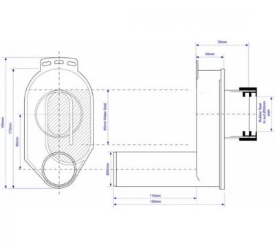 Сифон McALPINE для писсуара вакуумный горизонтальный ф50 McALPINE HC-UP50