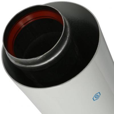 Элемент дымохода Stout O60/100 труба коаксиальная 2000 мм п/м, уплотнения и хомут в комплекте (лого),групповая упаковка 9 шт.