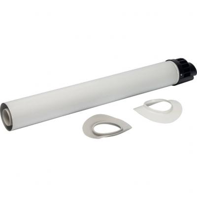 Элемент дымохода Stout конденсац. участок для прохода через стену с манжетами и оголовком 854 мм DN60/100 м/п PP-FE