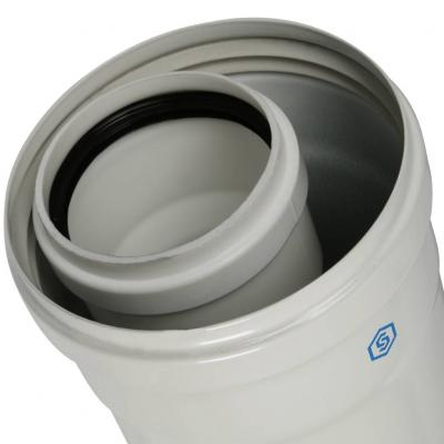 Элемент дымохода Stout конденсац. труба 2000 мм DN60/100 м/п PP-FE