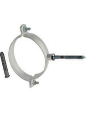 Крепление к стене Rommer D100 белое RAL металлическое ( хомут) Крепление к стене Rommer D100 белое RAL металлическое ( хомут)