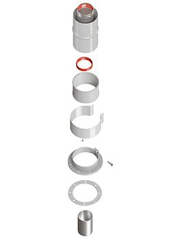 Адаптер Rommer вертикальный коакс. 60/100 (Bosch, Buderus, Navien S/C/E, Baxi ECO Nova/Classic,  Baltur, Лемакс, Fondital ) в комплекте фланец