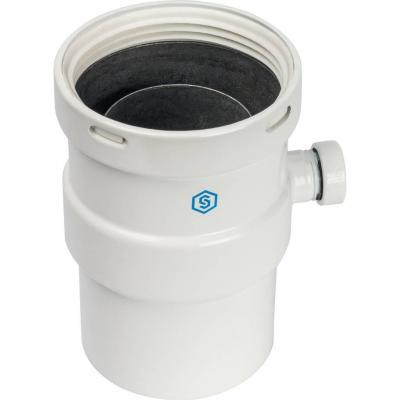 Элемент дымохода Stout вертикальный D80 п/м с патрубком для отвода конденсата