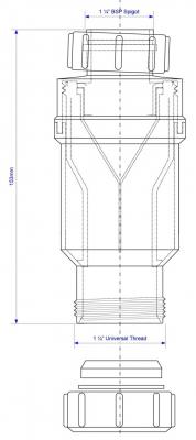 Сифон McALPINE тип сухой гидрозатвор 1 1/4" вн.-32мм MRNRV32