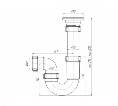 Сифон АНИ ф40 УНИВ. ПРЯМОТОЧНЫЙ D0100