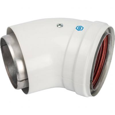 Элемент дымохода Stout DN 80 отвод 45° утепленный п/м