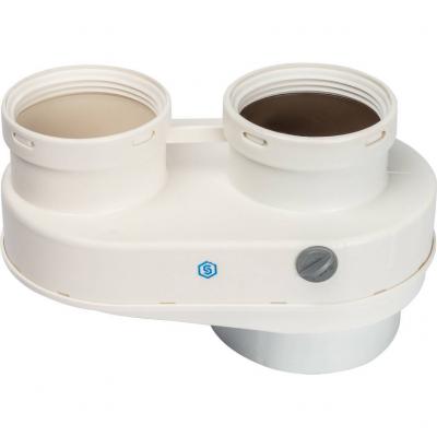 Элемент дымохода Stout DN80/80 адаптер для подкл. разд. труб (совместимый Baxi ) PP-Ryton