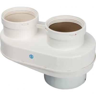 Элемент дымохода Stout DN80/80 адаптер для подкл. разд. труб (совместимый Vaillant,Ptotherm New ) PP-Ryton