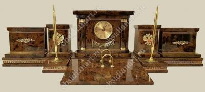 Настольный набор руководителя ObsidianArt «Фока» из обсидиана Настольный набор руководителя ObsidianArt «Фока» из обсидиана