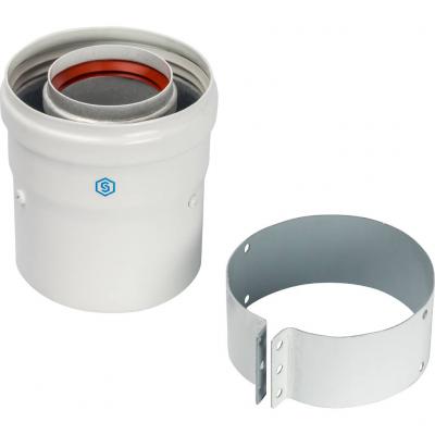 Элемент дымохода Stout DN60/100 адаптер для котла вертикальный коаксиальный (совместимый с Vaillant, Protherm NEW)(с логотипом)