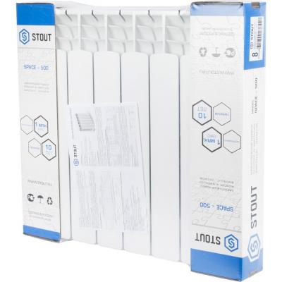 Радиатор биметаллический STOUT Space 500 8 секции боковое подключение SRB-0310-050008