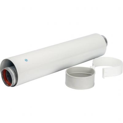 Элемент дымохода Stout DN60/100 труба коаксиальная 500 мм п/м, уплотнения и хомут в комплекте