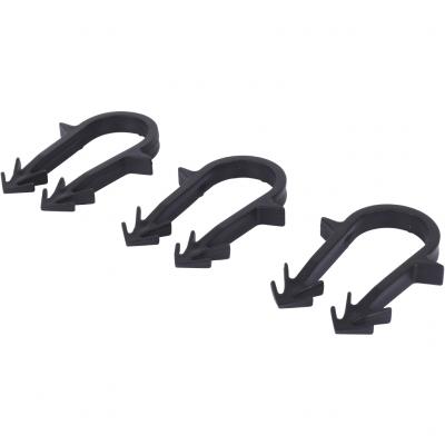 Скоба якорная Stout с двойным креплением для труб д.16-20мм, цвет черный, 50 мм